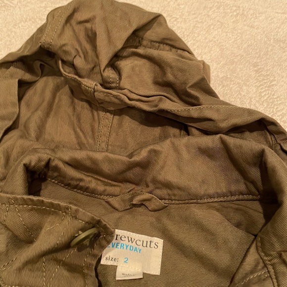 Crewcuts size 2 army green hooded jacket - Picture 2 of 2